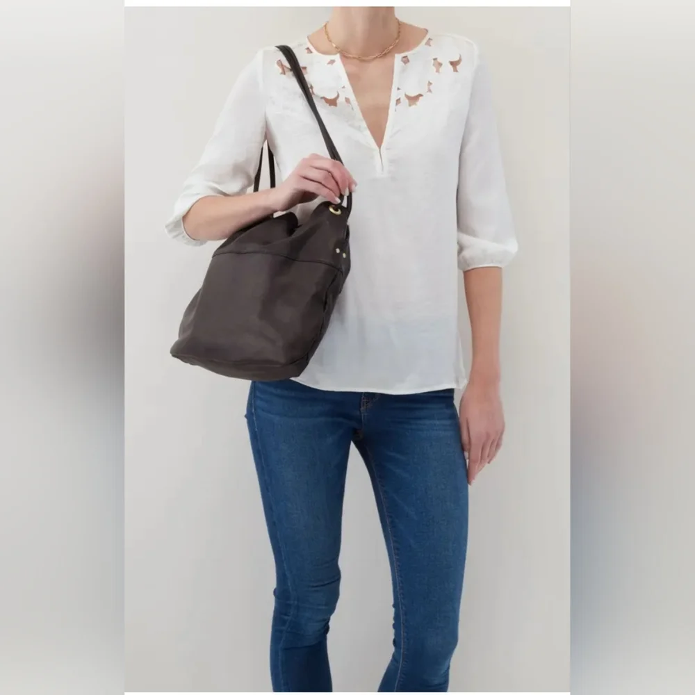 Hobo Dreamer Leather Cinch Tote in Buff (cream color) - Picture 8 of 8